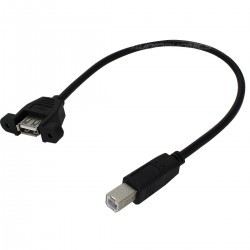Passe cloison USB-B coudé mâle vers USB-B femelle 30cm