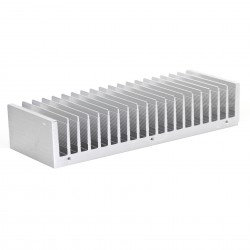  Heat Sink Radiator Black Anodized 200x72x40 Silver