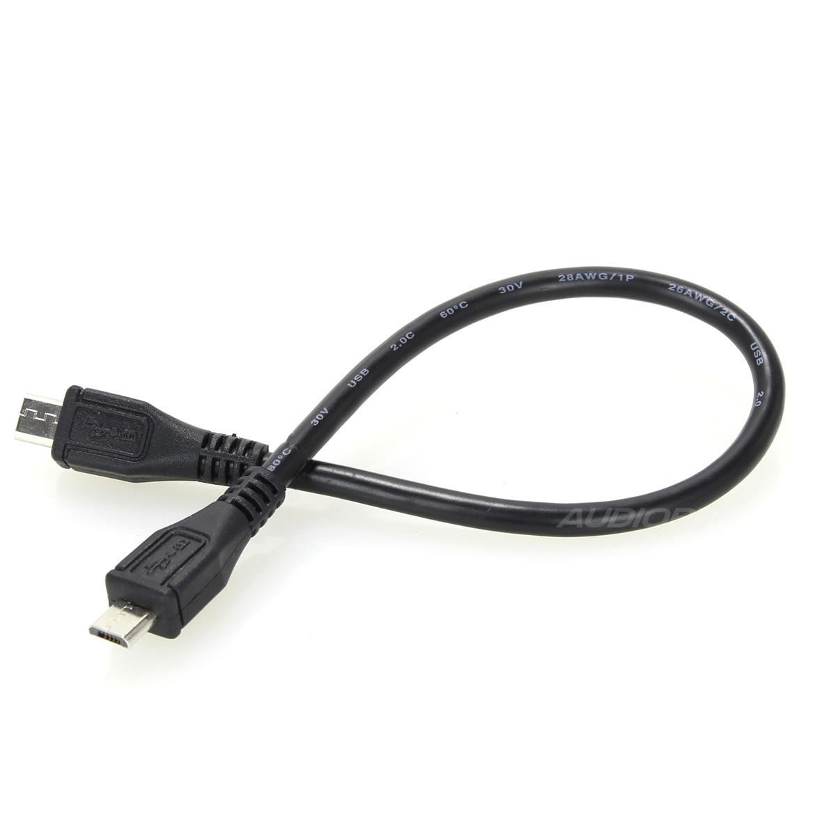 Câble Micro USB-B / Micro USB-B Mâle Double blindage 25cm - Audiophonics