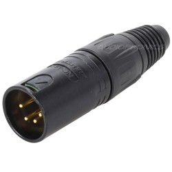 Neutrik NC4MX-B Connecteur XLR Mâle 4 Pôles plaqués Or Ø 8mm (unité)