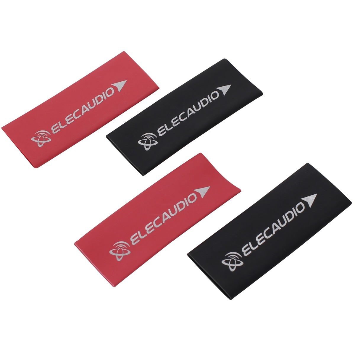 ELECAUDIO Gaines Thermo Rétractables 3:1 Ø12mm Pour Câbles 20x50mm Noir et Rouge (Set x4)