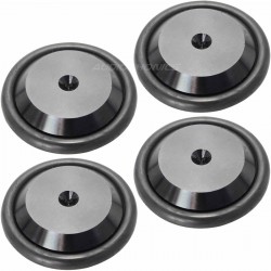 Aluminium Spike Feet with Rubber Ring 43x9mm Black (Set x4)