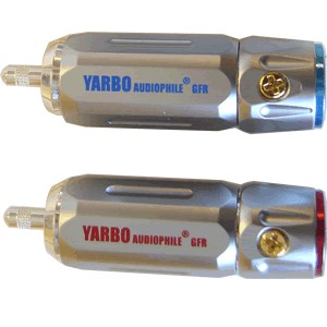 YARBO RCA-007R Connecteurs RCA Plaqués Rhodium Ø9mm (La paire)