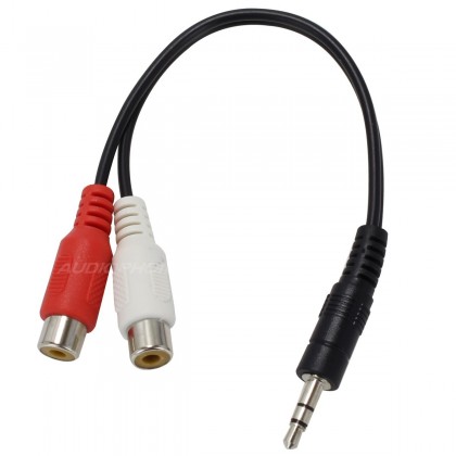 Adapter cable Jack 3.5mm stereo male to 2x RCA female 12cm