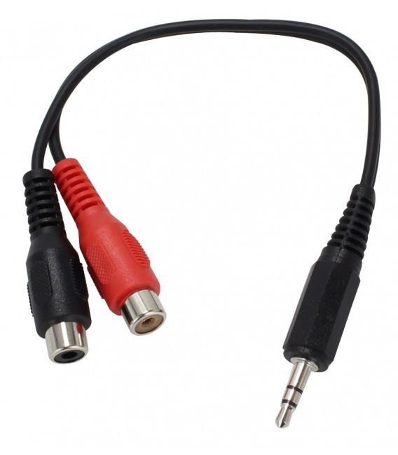 Audiophonics - Cordon adaptateur Jack 3,5mm mâle stéréo vers RCA femelle  15cm