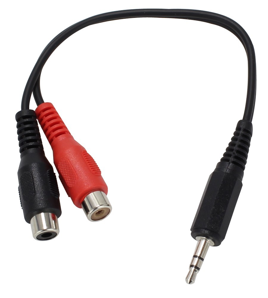 Cordon adaptateur Jack 3,5mm mâle stéréo vers RCA femelle 15cm -  Audiophonics