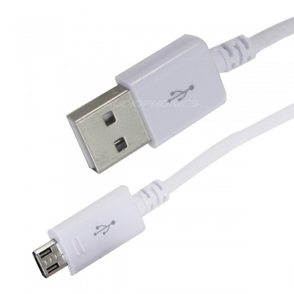 USB-A Male / Micro USB-B Male Cable 2.0 1.5m White