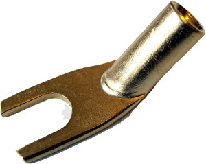 MUNDORF Spade Pure Copper OFC Gold plated Angled Ø8mm (La paire)