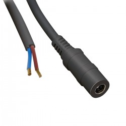 Jack DC to Naked Cable 5.5mm / 2.1mm Black 2.5m