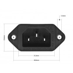 FURUTECH FI-06 NFC (R) Embase IEC Cuivre pur plaqué Rhodium