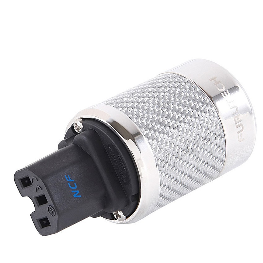 FURUTECH FI-50 NCF (R) Connecteur IEC plaqué Rhodium - Carbone Ø20mm