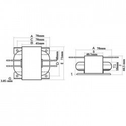 Transformateur R-CORE 30VA 12-0-12V + 1x9V