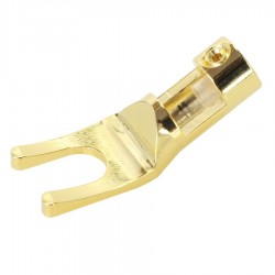 ELECAUDIO FC-102 Fourche cuivre pur plaqué Or 24K Ø6mm (Unité)