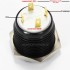 Anodized Aluminium Push Button with White Light Power Symbol 1NO 250V 5A Ø16mm Black