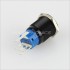 Anodized Aluminium Push Button with Blue Light Circle 1NO1NC 250V 5A Ø19mm Black Bevel head