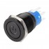 Anodized Aluminium Push Button with White Light Power Symbol 1NO1NC 250V 5A Ø19mm Black