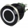 Push Button Anodized Aluminium with White Circle Light 250V 5A Ø25mm Black