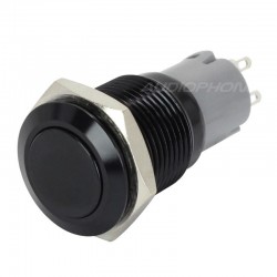 Push Button Anodized Aluminum 250V 3A Ø16mm Black