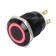 Push Button Anodized Aluminum with Red Light Circle 250V 5A Ø19mm Black