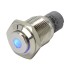 Stainless Steel Push Button with Blue Light Dot 1NO1NC 250V 3A Ø16mm Silver
