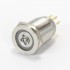 ELECAUDIO Interrupteur Aluminium avec Cercle Lumineux Bleu 1NO1NC 250V 5A Ø19mm Argent