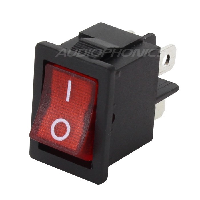 Interrupteur à Bascule avec Éclairage Rouge ON-OFF 250V 3A Noir