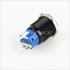 Interrupteur Aluminium Anodisé avec Cercle Lumineux Bleu 1NO1NC 250V 5A Ø19mm Noir