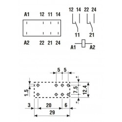 FINDER 40.52 universal relay simple contact board 6 VDC 8A