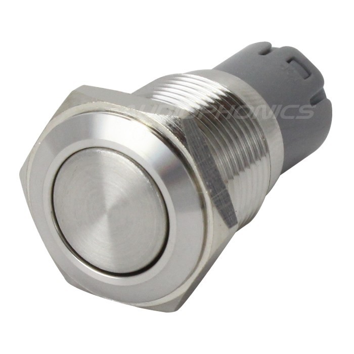 Interrupteur Inox 2NO2NC 250V 3A Ø16mm Argent