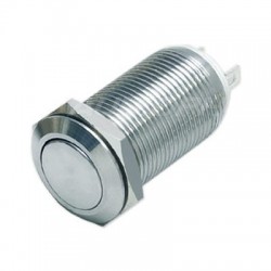 Bistable Inox Switch 1NO 36V 2A Ø12mm Silver