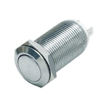 Interrupteur inox argent 36V 2A Ø12mm