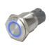 Stainless Steel Switch with Blue Light Circle 2NO2NC 250V 3A Ø16mm Silver