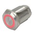 Stainless Steel Switch with Red Light Circle 1NO1NC 250V 5A Ø19mm Silver