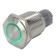 Interrupteur inox argent Cercle lumineux vert 250V 3A Ø16mm