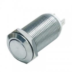 Bouton Poussoir Inox 36V 2A Ø12mm Argent