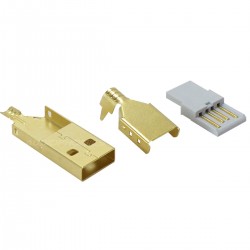 DIY USB type A Plug Gold Plated