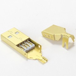 Connecteur USB mâle Type A DIY Plaqué Or