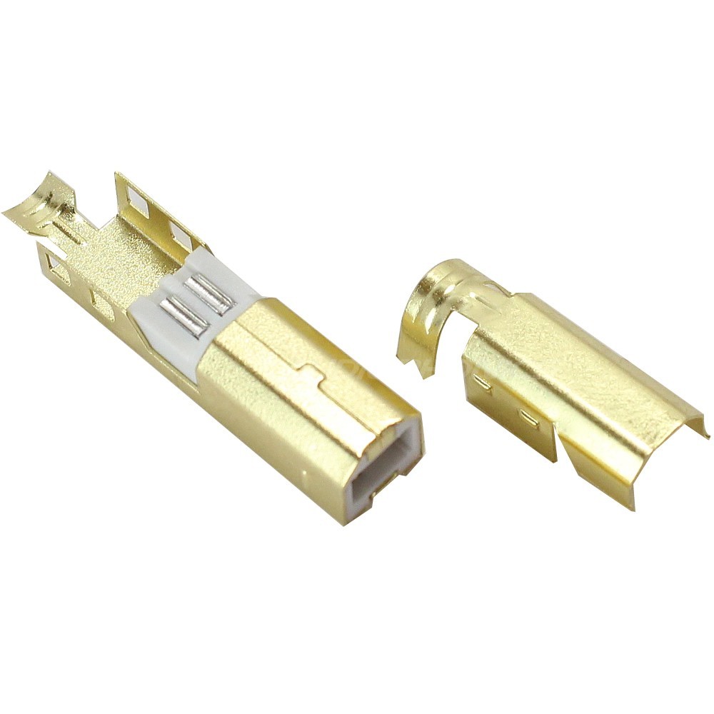 DIY USB type B Plug Gold coated