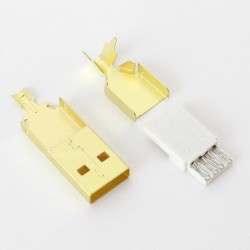 DIY USB type A Plug Gold Coated