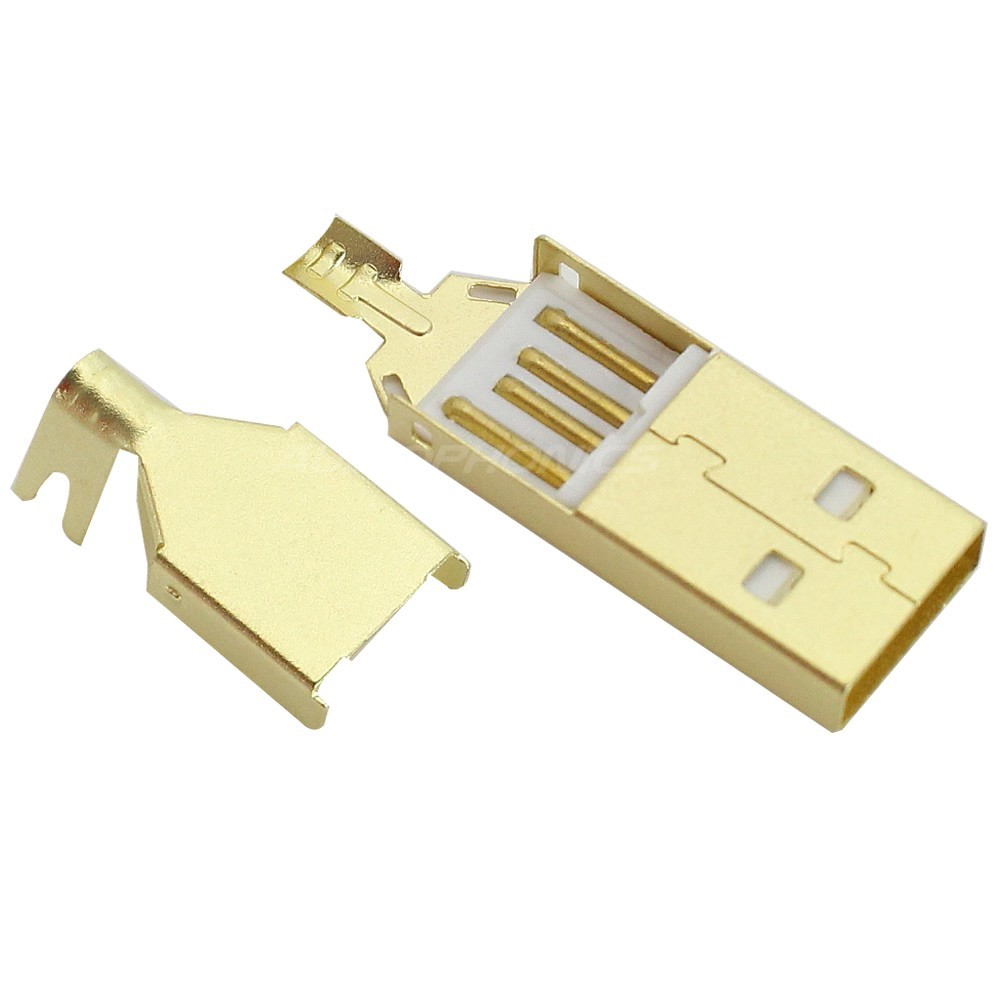 DIY USB type A Plug Gold Coated