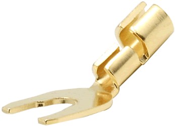 WM AUDIO KS266 Fourche plaqué Or 24K / Adaptateur banane Ø6mm (Unité)