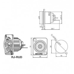 CANARE RJ-BCJRU Embase RCA Haute performance 75 Ohm