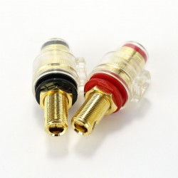 ELECAUDIO BP-202 Borniers isolation acrylique plaqués Or (×2)