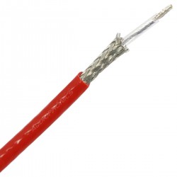 Coaxial Cable Silver plated Copper PTFE 0.5mm² red Ø2.3mm