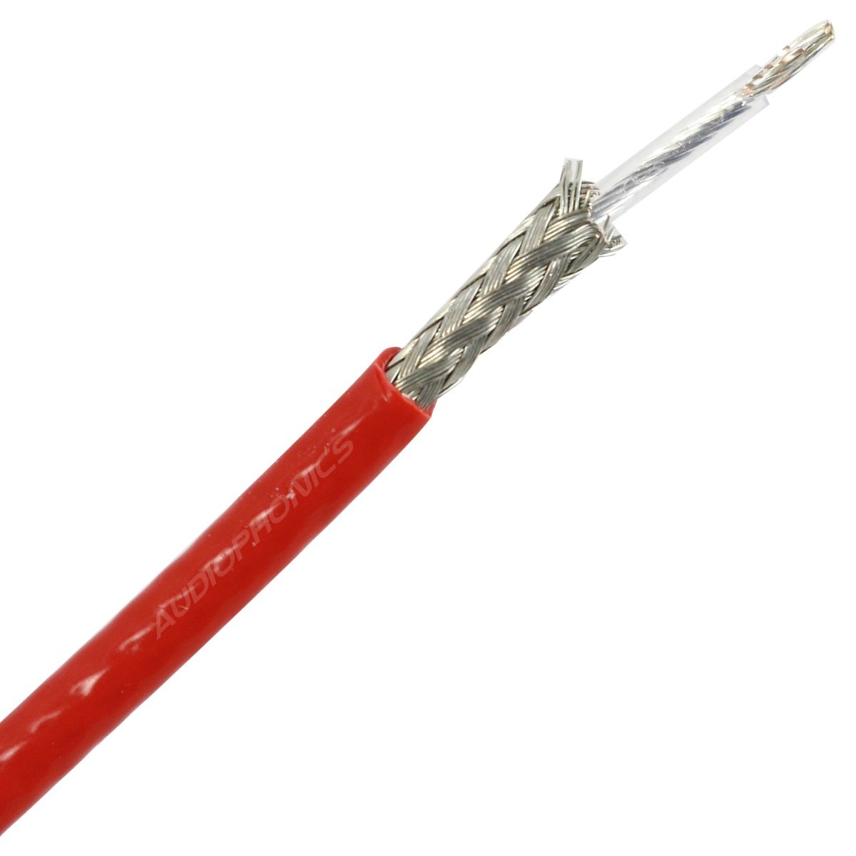 Câble Coaxial Cuivre plaqué Argent PTFE 0.5 mm² rouge Ø2.3mm