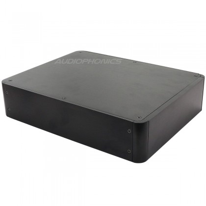 100% Aluminium DIY Box / Case angled corners 272x212x60mm Black