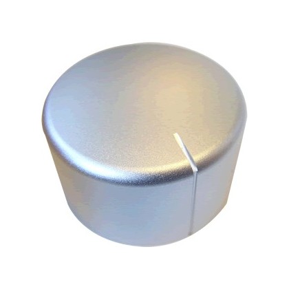 Knob Aluminum D Shaft 40×28mm Ø6mm Silver