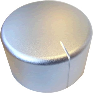 Knob Aluminum D Shaft 40×28mm Ø6mm Silver