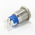 Stainless Steel Switch with Blue Light Symbol 2NO2NC 250V 5A Ø19mm Silver
