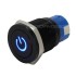 Aluminium Switch with Blue Light Symbol 2NO2NC 250V 5A Ø19mm Black